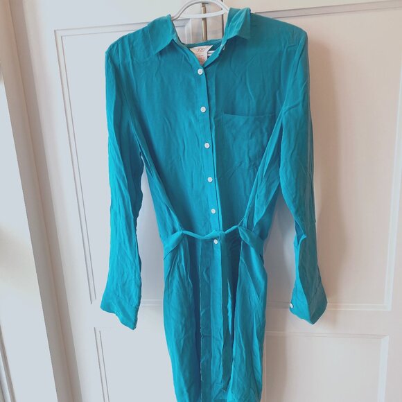 JOE FRESH SILK Shirt Dress Size M - Picture 1 of 6